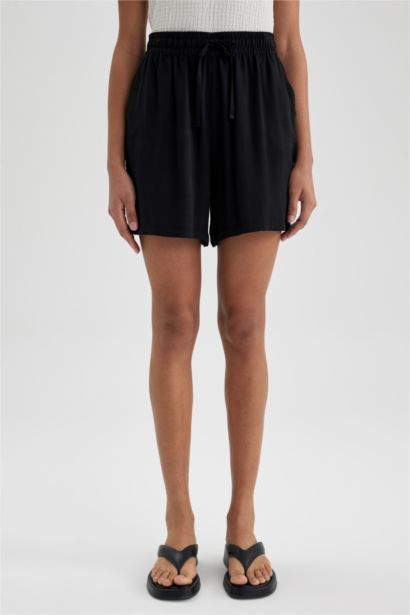 Relax Fit Normal Waist Viscose Shorts