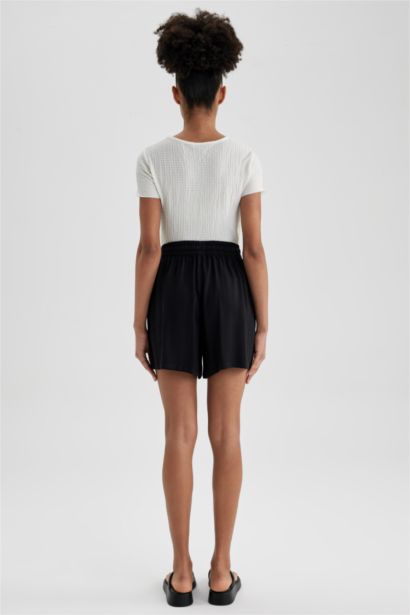 Relax Fit Normal Waist Viscose Shorts