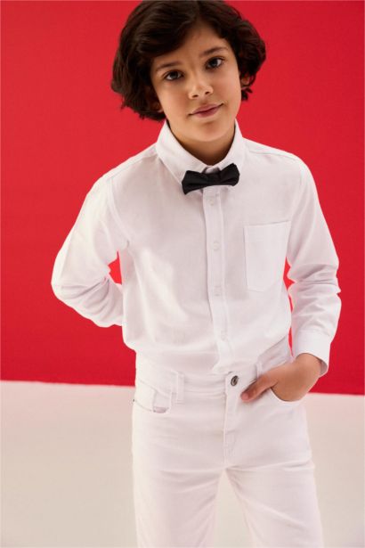 قميص أكسفورد كم طويل أولادي