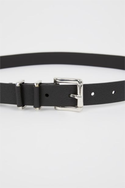 Kadın Dikdörtgen Toka Suni Deri Kemer