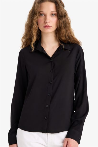 Regular Fit Shirt Collar Long Sleeve Shirt