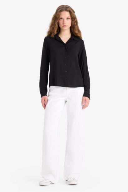 Regular Fit Shirt Collar Long Sleeve Shirt