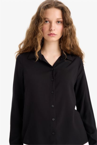 Regular Fit Shirt Collar Long Sleeve Shirt