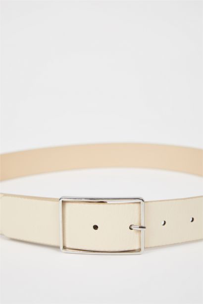 Kadın Dikdörtgen Toka Suni Deri Kemer