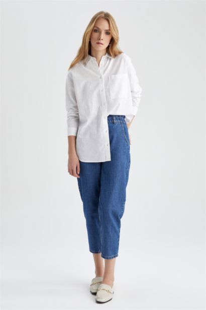 Oversize Fit linen Long Sleeve Shirt