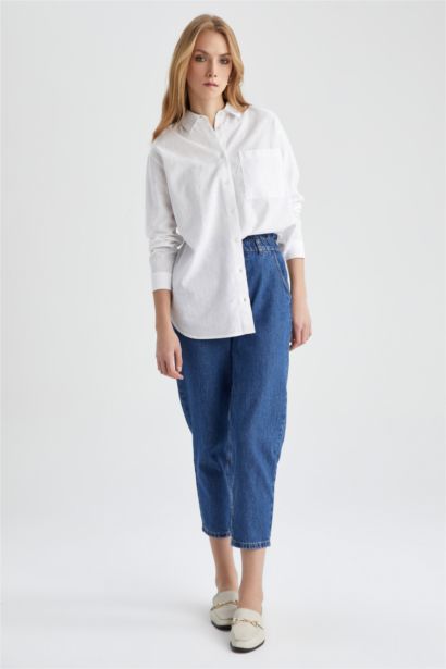 Oversize Fit linen Long Sleeve Shirt