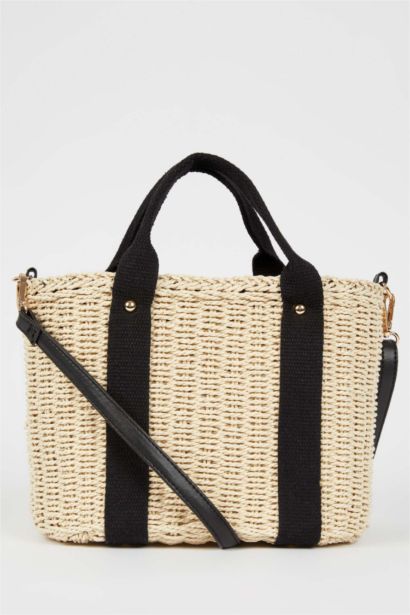 Kadın Büyük Hasır Çapraz Çanta