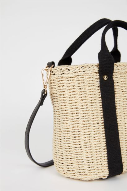 Kadın Büyük Hasır Çapraz Çanta