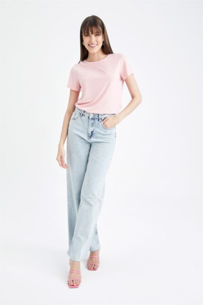 Regular Fit Crew Neck Short Sleeve Basic T-Shirt