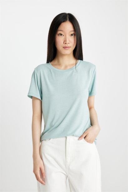 Regular Fit Crew Neck Casual Short Sleeve T-Shirt