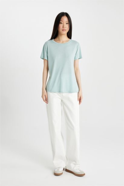 Regular Fit Crew Neck Casual Short Sleeve T-Shirt