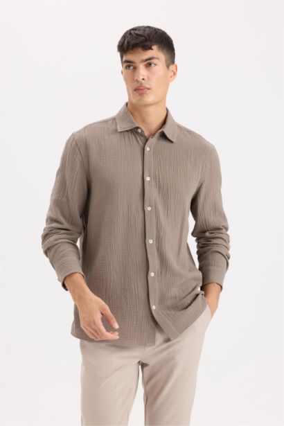 Chemise à manches longues en mousseline pour garçon