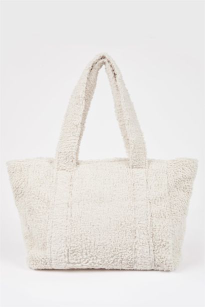 Kadın Suni Kürklü Tote Omuz Çantası