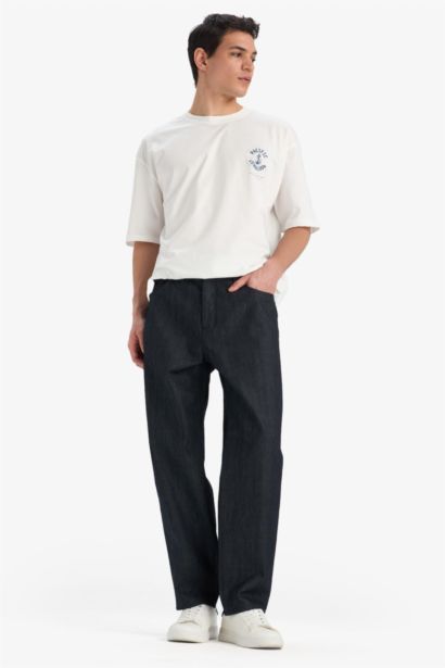 Oversize Fit Crew Neck Printed Short Sleeve T-Shirt