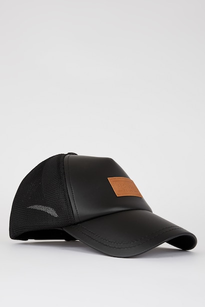 Men Faux Leather Cap Hat