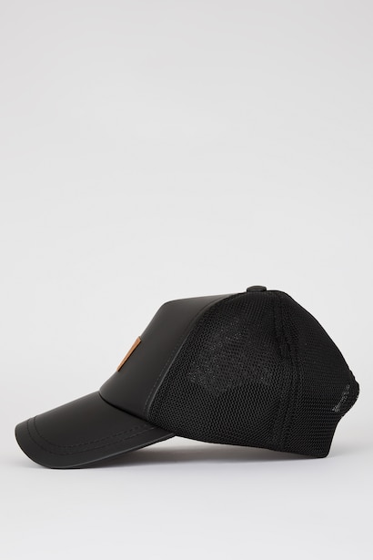 Men Faux Leather Cap Hat