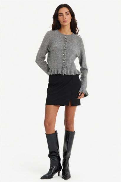 Нормальная посадка мини-юбка