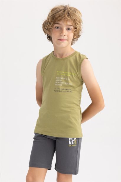 Débardeur basique imprimé à col rond pour garçon
