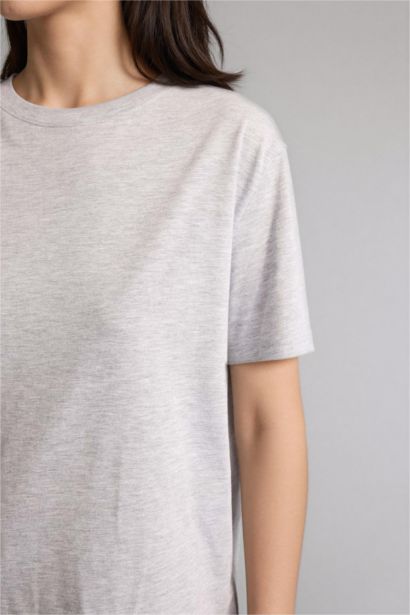 Regular Fit Crew Neck Basic Cotton T-Shirt