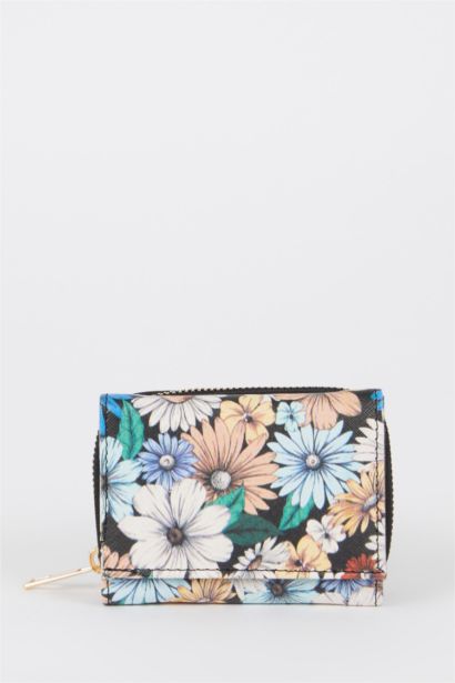 Women's Faux Leather Floral Patterned Wallet