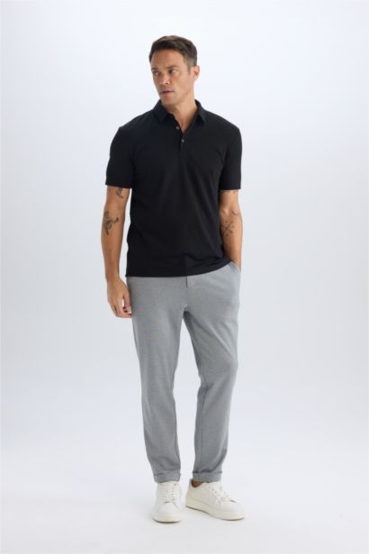 تيشيرت قطن بولو نص كم سليم فيت