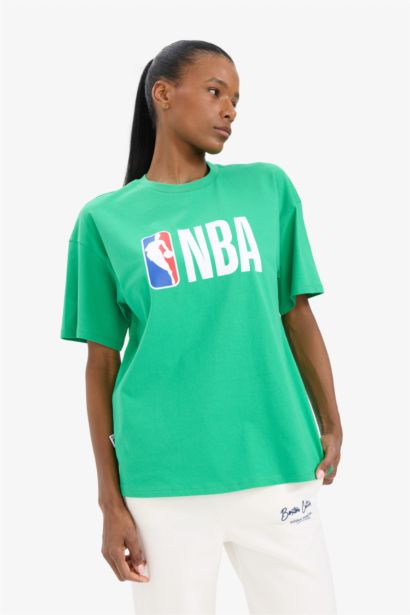 %100 Pamuk NBA Wordmark Oversıze Tişört