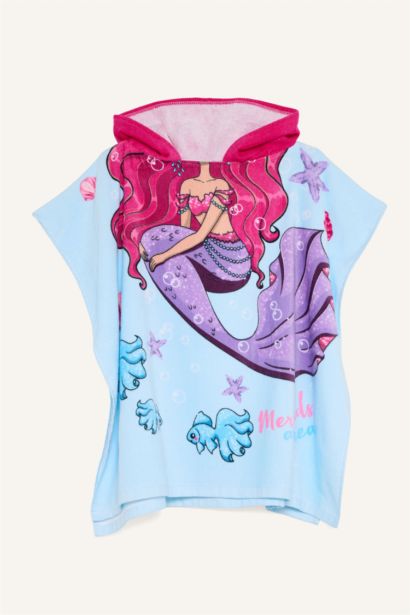 Girl Printed Cotton Poncho Towel