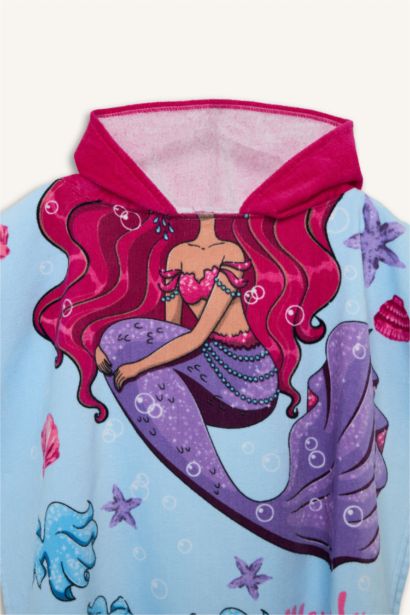 Baskılı Pamuklu Panço Havlu Kız Çocuk