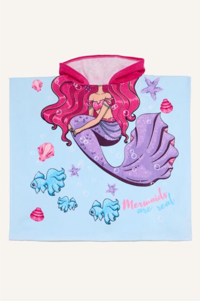 Girl Printed Cotton Poncho Towel