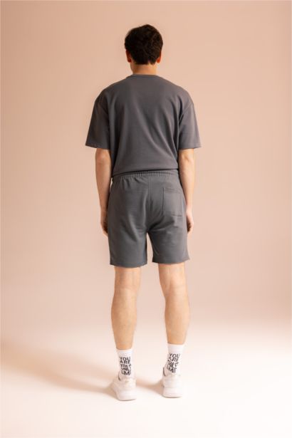 Slim Fit Cropped Hem Shorts