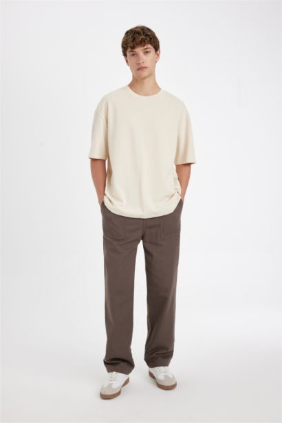 Oversize Fit Crew Neck Heavy Fabric Basic T-Shirt