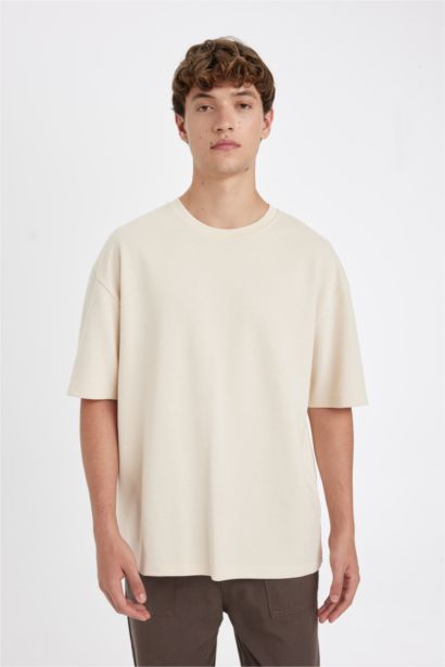 Oversize Fit Crew Neck Heavy Fabric Basic T-Shirt