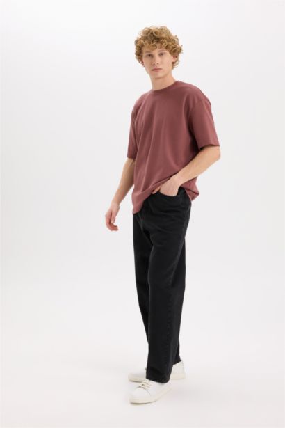 Oversize Fit Crew Neck Basic Short Sleeve T-Shirt