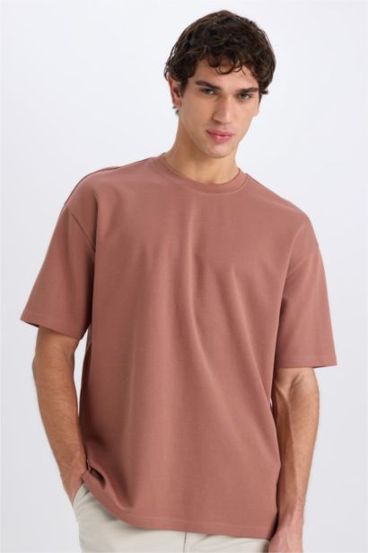 Oversize Fit Crew Neck Basic Heavy Fabric T-Shirt