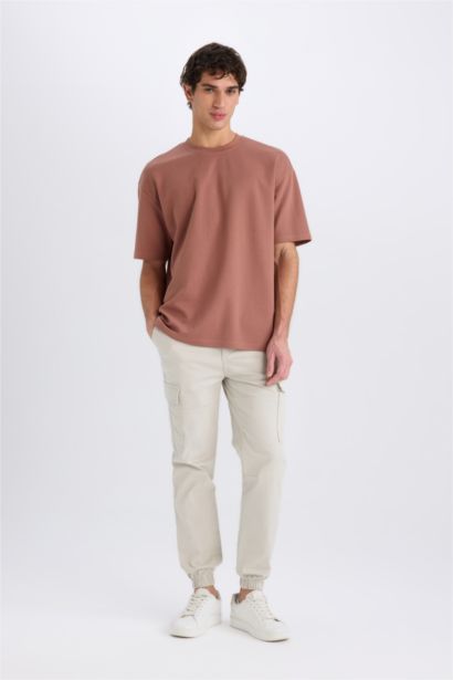 Oversize Fit Crew Neck Basic Heavy Fabric T-Shirt