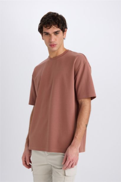 Oversize Fit Crew Neck Basic Heavy Fabric T-Shirt