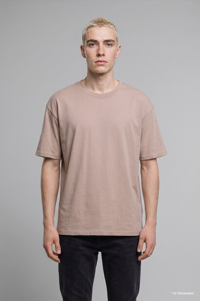Kırışmaz Oversize Pamuklu Basic Tişört