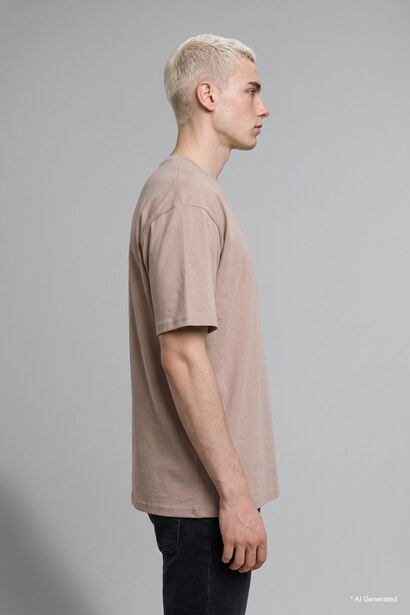 Kırışmaz Oversize Pamuklu Basic Tişört