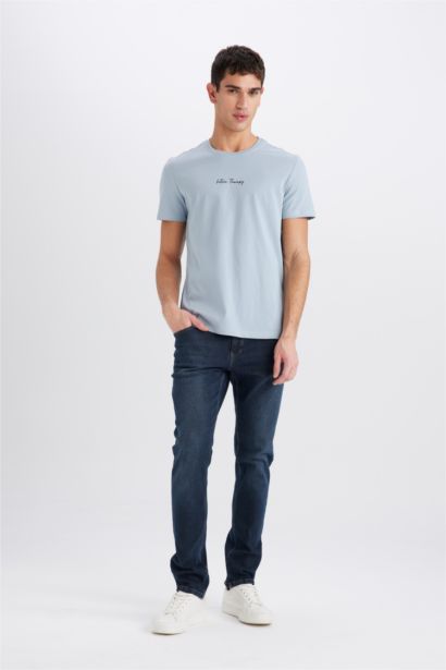 Slim Fit Crew Neck Printed Short Sleeve T-Shirt