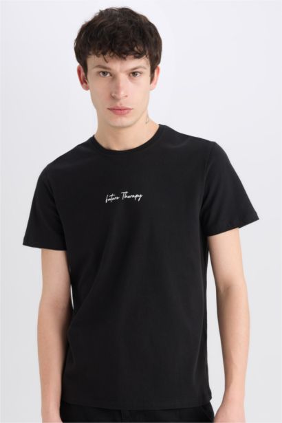 Slim Fit Crew Neck Printed Short Sleeve T-Shirt