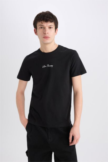 Slim Fit Crew Neck Printed Short Sleeve T-Shirt