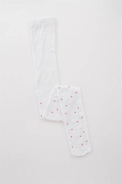 Girl Heart Patterned Banana Pantyhose