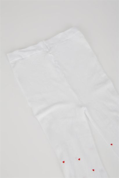 Girl Heart Patterned Banana Pantyhose