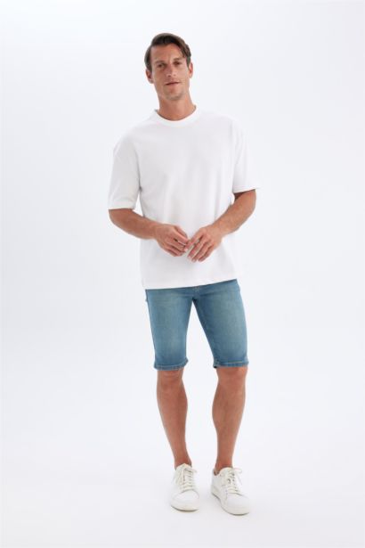 Skinny Fit Denim Shorts