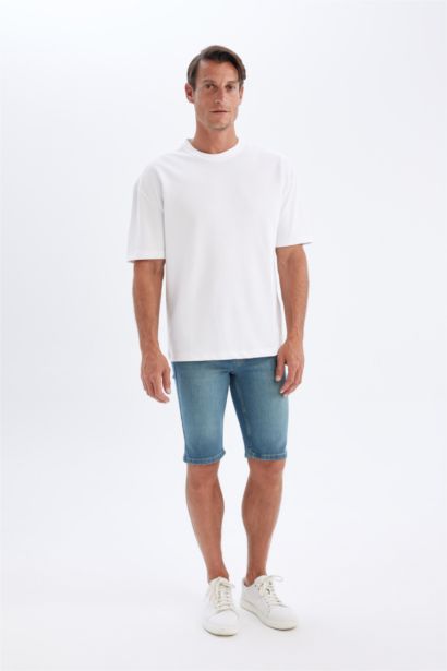 Skinny Fit Denim Shorts