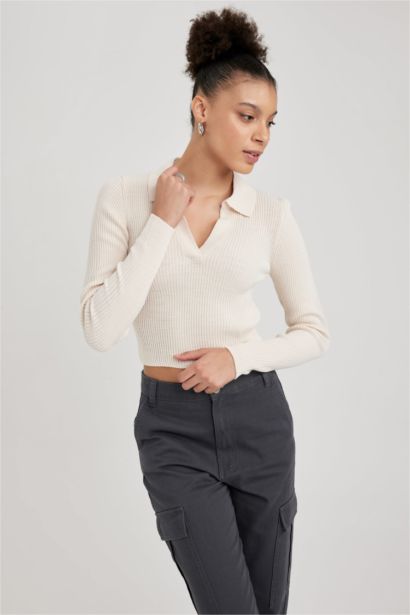 Slim Fit Polo Collar Knitwear Pullover