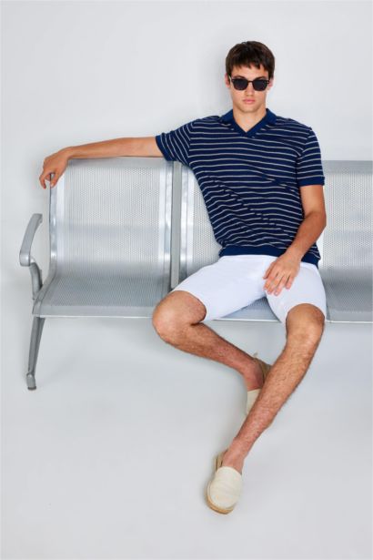 Slim Fit Denim Bermuda Shorts