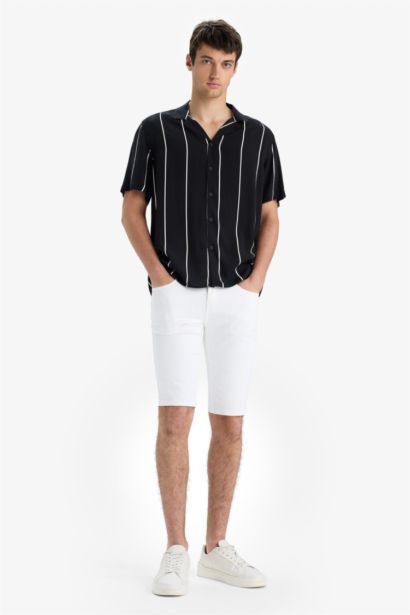 Slim Fit Denim Bermuda Shorts