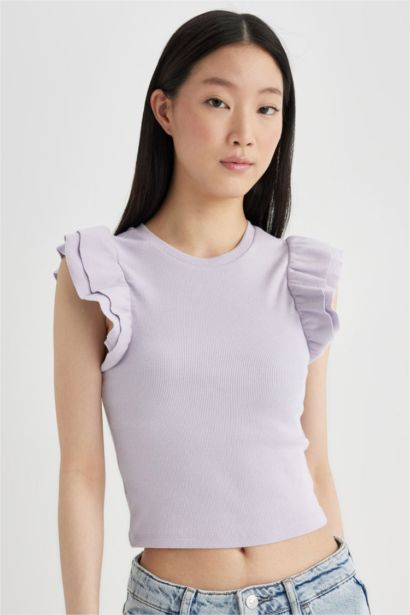 T-shirt col rond à manches courtes