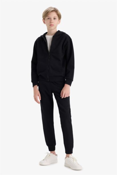 Kapüşonlu Okul Fermuarlı Sweatshirt Erkek Çocuk